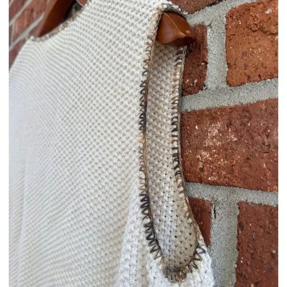 Vintage JP Berringer USA Cotton Sweater Vest Button Front Cream Size L - Picture 6 of 11